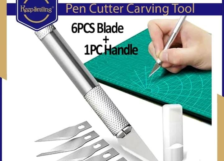 Precision Paper Cutting Cutter Art Tool For Craft Set Model Making Carving Scoring Pen Type With 6 Blades For DIY Creator