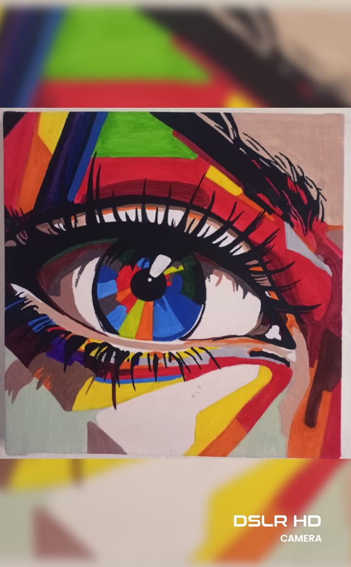 Beautifull hand made  eye painting without frame