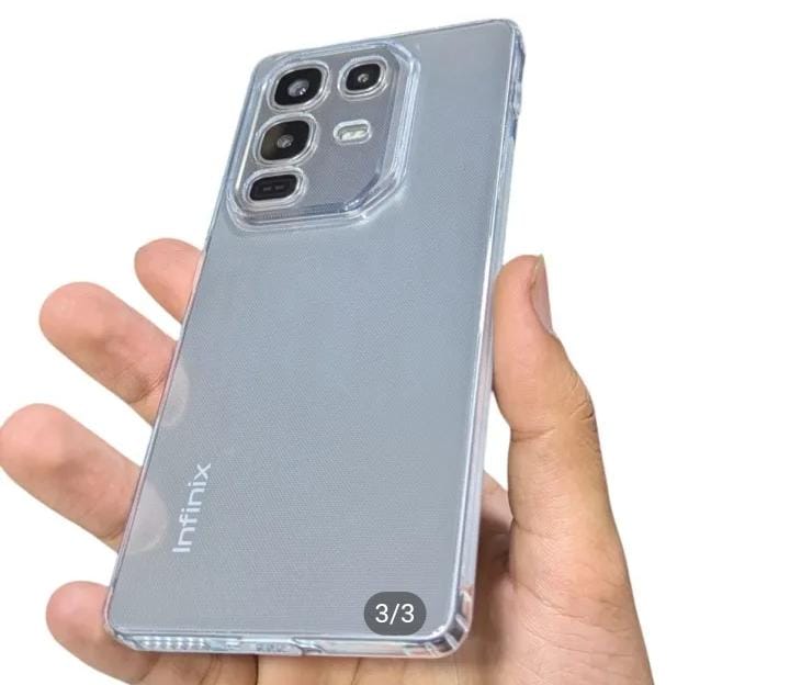 Infinix Note 50 / Note 50 Pro Back Cover | Transparent Soft Silicone Case | Shockproof | Anti-Dust Plug | Anti-Slip Grip | Camera Protection | Slim Fit | No Corner Bumper Design