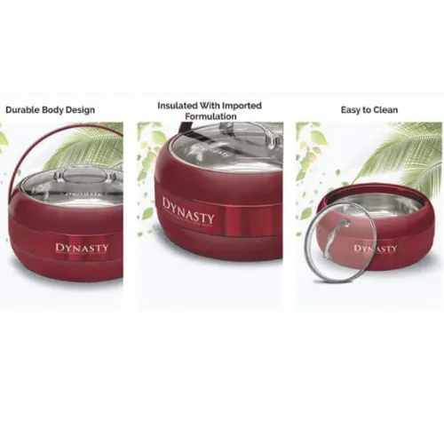 Dynasty Medium 2500 ML Hotpot – Premium Stainless Steel Insulated Food Warmer for Kitchen & Dining | Keeps Food Hot for 8–10 Hours | Ideal Hotpot for Chapati, Rice, Curry, Biryani & Snacks | Stylish Crockery & Kitchenware Gift for Housewives & Families
